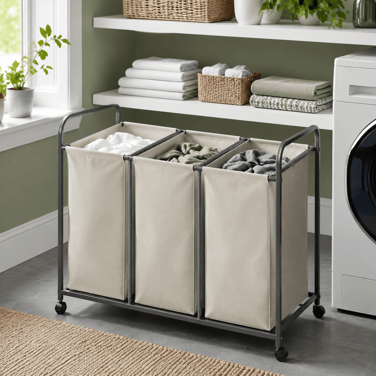 Triple Sort Laundry Hamper — product view